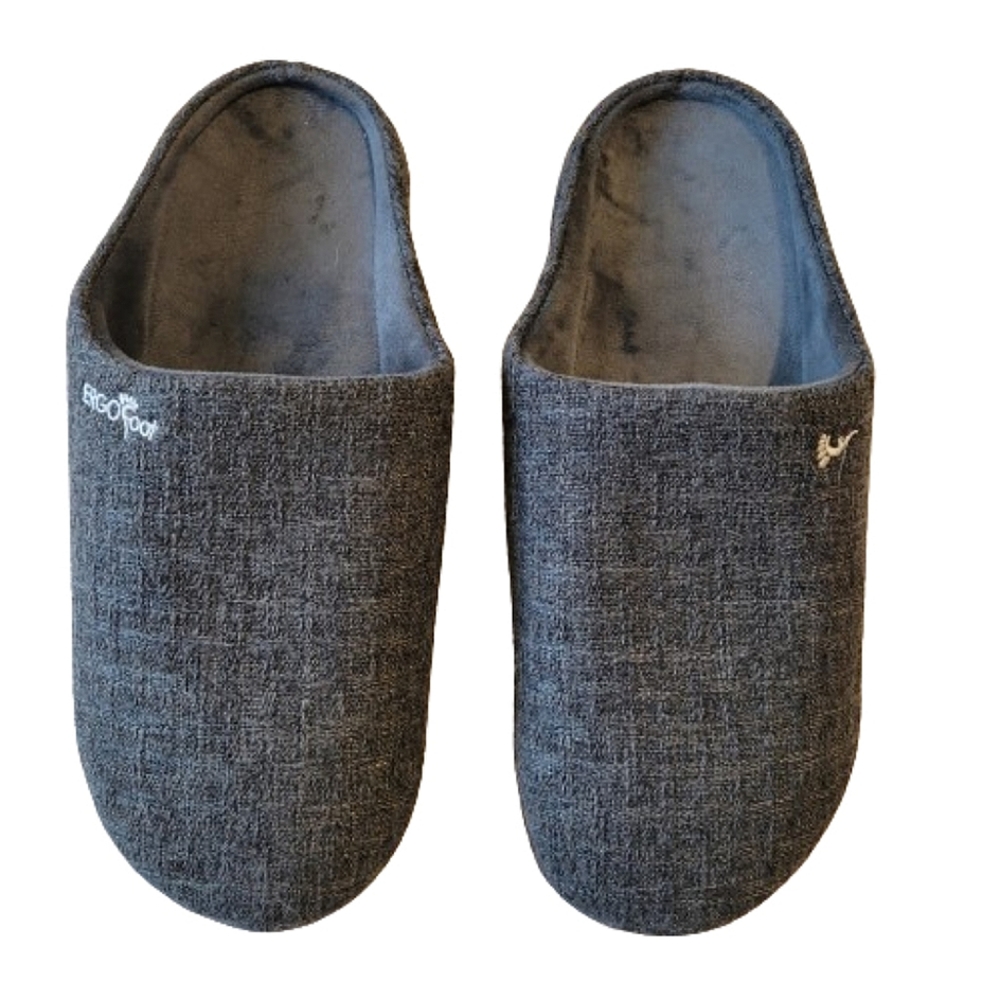 Ergo foot men's gray slippers size 9-10